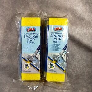 LOLA SqueezeMatic Butterfly Sponge Mop Refill, 9" Super Absorbent Head - 2 Count